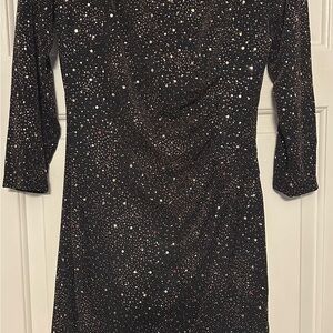 Anne Klein Black Dress with Gold Accents
